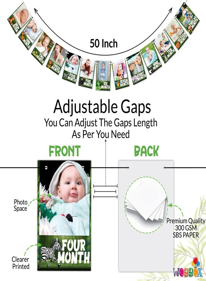 ووبوكس لافتة صور بتصميم الغابة من WIBBOX، مناسبة لأعياد الميلاد الأولى، لون أخضر، متوسطة الحجم، مستطيلة الشكل، تُعلق على الحائط، قابلة لإعادة الاستخدام - Image 3